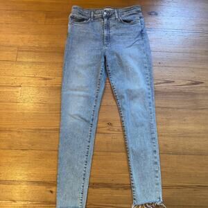 Joe's Jeans light wash high rise raw hem skinny‎ jeans SIZE 30